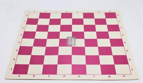 51 x 51 Scacchiera da torneo in plastica, avvolgibile. Bianco-Rosa