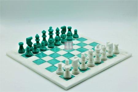 Alabaster Chess Set black/mint cm 37x37