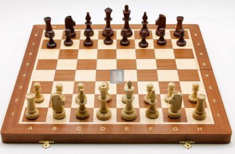 mahogany and maple wood set, chess + chessboard + checkers.