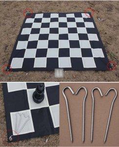 Nylon fabric giant chessboard, square cm.20