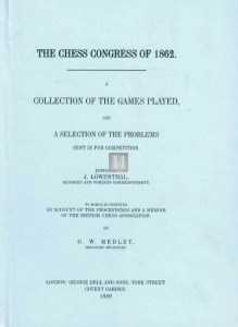 The chess congress of 1862 - A collection of the games played