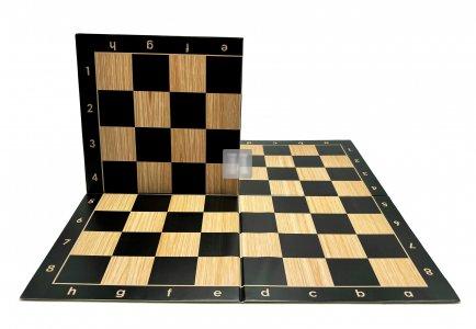 Tournament Folding Chess Board - Double Fold. Wood effect (black)