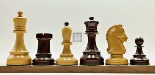 Wood chess set "Dubrovnik" Boxwood - Mahogany - king mm 95